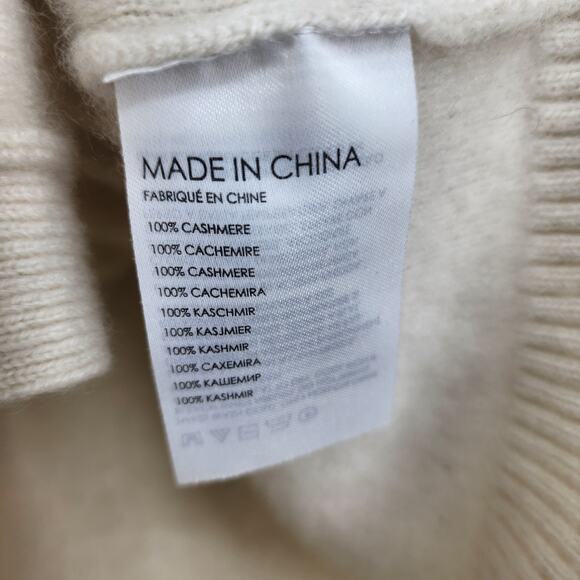 Club Monaco XS Cashmere Creme Cardigan Sweater With Button Front & Pockets - Picture 3 of 6